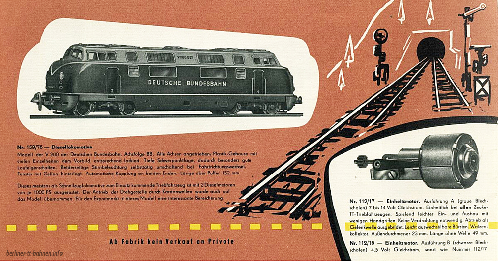 Zeuke  TT-Bahnen, Katalog 1959 / 60
