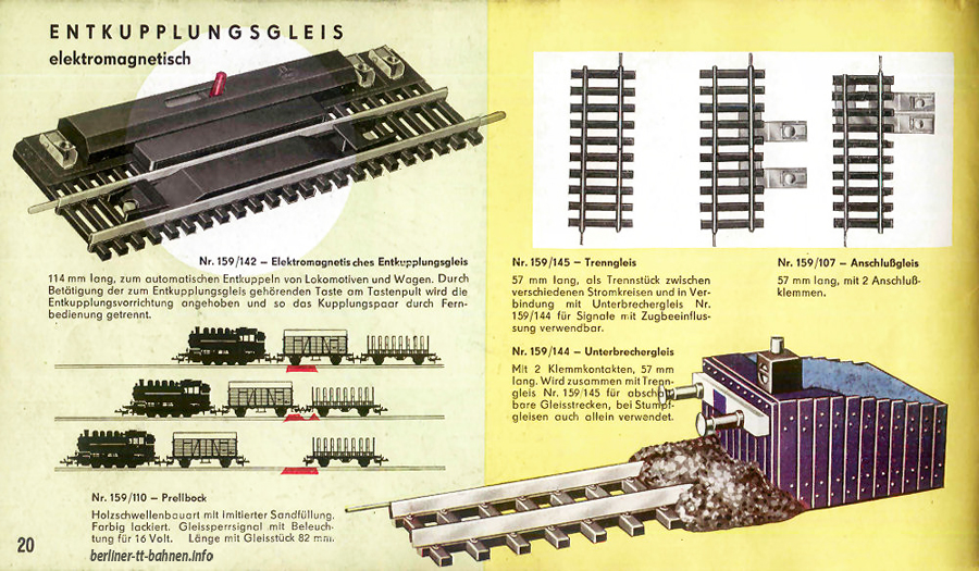 Zeuke TT-Bahnen, Katalog 1963 / 64
