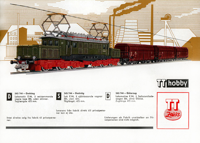 Zeuke TT-Bahnen, Katalog 1967 / 68
