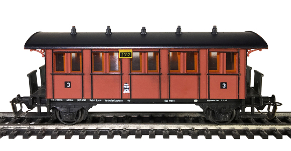 13116 Personenwagen CiPr91a mit off. Bühne KPEV 2312 braun