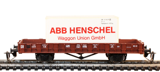 14629 Rungenwagen Rm mit Container Waggon Union