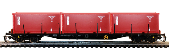 15514 Containertragwagen Rgs mit 3 Containern